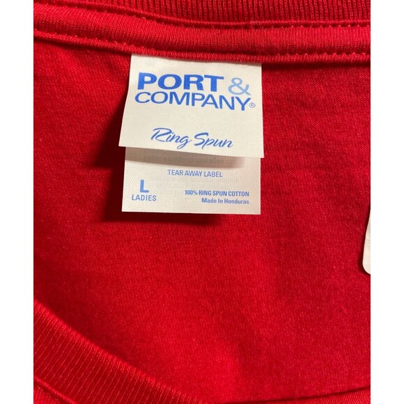 Red Friday till My Son Comes Home Red Short Sleeve T-shirt Womens Size Large - Picture 7 of 9